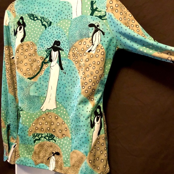 Vintage Carry Back LTD Pop Art Button Down Shirt, Size 12 - Picture 9 of 11